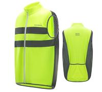 ROCKBROS High Visibility Cycling Vest Sleeveless Reflective Running Gilet Lightweight Breathable Safety Gear for Motorcycling, Horse Riding, Fishing, Jogging