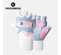 ROCKBROS Kids Children Sports Gloves Padded Non-Slip Cycling Half Finger Mitts