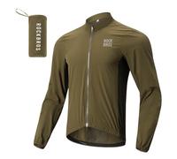 ROCKBROS Men’s Cycling Jacket Windbreaker Lightweight Breathable Bicycle Tops Reflective Outdoor Sports Jacket Windproof Men’s Running Mountain Hiking Coat Brown L