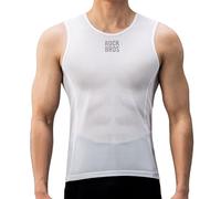 ROCKBROS Men’s Vest Top Base Layer Sleeveless Compression Shirt Breathable Gym Vest Gym Tank Top for Men Men's Ultralight White Vests for Cycling, Running, Outdoor Activities