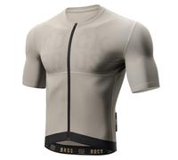 ROCKBROS Men's Cycling Jersey, Short Sleeves Summer Biking Tops Quick Dry Breathable MTB Road Bike Jersey Shirt Racing Bicycle Running and Hiking Khaki M