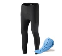 ROCKBROS Men's Cycling Pants Long Compression Cycling Tights with Pockets Padded Leggings Elastic Breathable Bike Pants with Seat Cushion for Autumn/Spring S-4XL Black