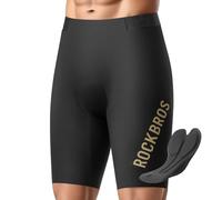 ROCKBROS Men's Cycling Shorts Padded Shorts, Seamless One-Piece Cycling Pants, 3D Breathable and Non-Slip with Padding for Road Bike and MTB, Black S-XXL