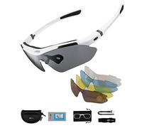 ROCKBROS Polarized Sports Cycling Glasses with 5 Interchangeable Lenses | UV Protection, TR90 Unbreakable Frame Sunglasses for Fishing, Driving, Skiing, Men & Women