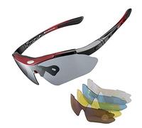 ROCKBROS Polarized Sports Cycling Glasses with 5 Interchangeable Lenses | UV Protection, TR90 Unbreakable Frame Sunglasses for Fishing, Driving, Skiing, Men & Women