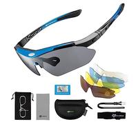 ROCKBROS Polarized Sports Cycling Glasses with 5 Interchangeable Lenses | UV Protection, TR90 Unbreakable Frame Sunglasses for Fishing, Driving, Skiing, Men & Women