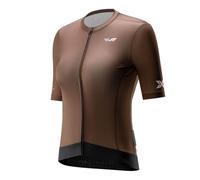 ROCKBROS TVI Women’s Cycling Jersey Cycling Shorts Breathable Quick-Dry Cycling Shirt Cycle Tops Reflective Road Bike Jersey with 3 Pockets Mountain Bike Road Bike Jersey Women Sport Shirts Brown