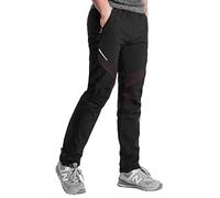 ROCKBROS Windproof Winter Fleece Cycling Pants MTB Trousers with Zip Pockets Waterproof Joggers Men’s Long Trousers for Hiking Running Climbing Black