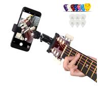 RockCheems Guitar Phone Holder Mount for Live Broadcast Video Recording, Suitable for iPhone and Samsung Smart Phones, Bass Ukulele Electric Guitar Accessories with 12pcs Guitar Picks, Guitar Gifts