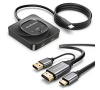 RockCheems USB-C KVM Switch: Use Apple Studio Display/XDR with PS5, Switch, Mac (5K@120Hz/6K@60Hz) & Windows PC(4K@60Hz), HDMI to USB-C Bridge, Support Camera/Mic/Audio/PD, LG Ultrafine