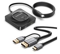 RockCheems USB-C KVM Switch: Use Apple Studio Display/XDR with Windows PC & Mac, Displayport to USB-C Bridge, Supports Built-in Camera/Mic/Audio/PD, LG Ultrafine, ASUS ProArt, 5K@120Hz 6K@60Hz