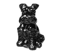 Rockcloud Handmade Dog Crystal Figurine Witch Craft Statue Healing Praying Angel Sculpture for Home Office Decoration, Black Obsidian Schnauzer
