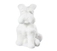 Rockcloud Handmade Dog Crystal Figurine Witch Craft Statue Healing Praying Angel Sculpture for Home Office Decoration, Milky Jade Schnauzer