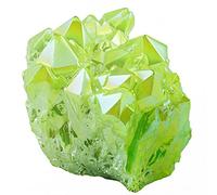 rockcloud Healing Crystal Natural Titanium Coated Fluorescein Rock Quartz Cluster Geode Druzy Home Decoration Gemstone Specimen