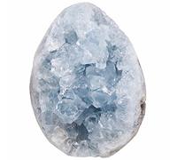 rockcloud Natural Raw Blue Celestite Mineral Healing Crystal Cluster Geode Irregular Home Decoration Gemstone Specimen Large