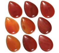 rockcloud Pack of 10 Teardrop Shaped Cabochon Flatback for Jewelry Making, Natural Crystal Flat Stones for DIY Projects, 24x34mm