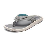 RockDove Men’s Tide Beach Flip Flop Cushioned Arch Support Thong Sandal for Casual Outdoor Wear, Size 12 UK Men, Grey/Blue