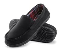 RockDove Men's Alexander Flannel Lined Loafer Slipper, Size 10 UK Men, Black