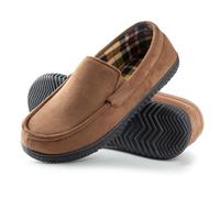 RockDove Men's Alexander Flannel Lined Loafer Slipper, Size 11 UK Men, Brown