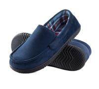 RockDove Men's Alexander Flannel Lined Loafer Slipper, Size 11 UK Men, Navy