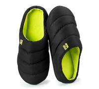 RockDove Men's Campground Memory Foam Down Slipper, Size 10/11 UK Men, Black and Lime