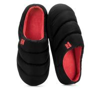 RockDove Men's Campground Memory Foam Down Slipper, Size 12/13 UK Men, Black and Red