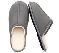 RockDove Men's Drift Micro-Suede Memory Foam Slippers, 8/9 UK, Cool Gray