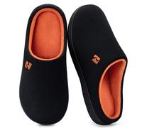 RockDove Men's Original Two-Tone Memory Foam Slipper, 8/9, Black/Orange