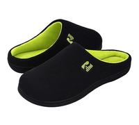 RockDove Men's Original Two-Tone Memory Foam Slipper, Size 6/7 UK Men, Black and Lime