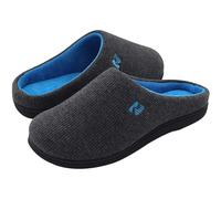 RockDove Men's Original Two-Tone Memory Foam Slipper, Size 8/9 UK Men, Dark Grey and Blue