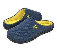 RockDove Men's Original Two-Tone Memory Foam Slipper, Size 8/9 UK Men, Navy and Yellow