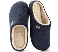 RockDove Men's Sherpa Lined Memory Foam Clog Slipper, Size 12/13 UK Men, Navy Blue