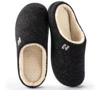 RockDove Men's Sherpa Lined Memory Foam Clog Slipper, Size 6/7 UK Men, Black
