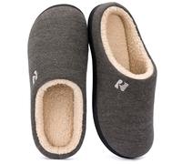 RockDove Men's Sherpa Lined Memory Foam Clog Slipper, Size 6/7 UK Men, Dove Gray