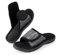 RockDove Women's Adjustable Wrap Memory Foam Slide Slipper, Size 9/10 UK Women, Black