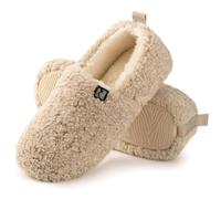 RockDove Women's Faux Shearling Closed Back Slipper, 4 UK, Beige