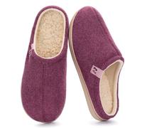 RockDove Women's Felt Mule Slippers Fleece Lined, 5/6 UK, Burgundy