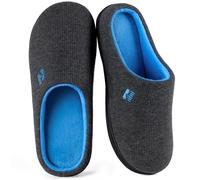 RockDove Women's Original Two-Tone Memory Foam Slipper, Size 9/10 UK Women, Dark Grey and Blue