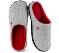 RockDove Women's Original Two-Tone Memory Foam Slipper, Size 9/10 UK Women, Grey and Red