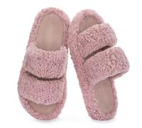 RockDove Women's Pluffie Open Toe Slippers, 3/4 UK, Dusty Pink