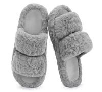 RockDove Women's Pluffie Open Toe Slippers, 7/8 UK, Grey