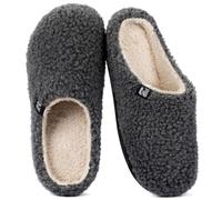 RockDove Women's Sherpa Fleece Clog Slipper, Size 7/8 UK, Dark Gray