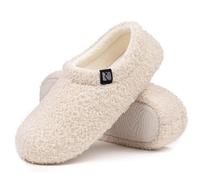 RockDove Women's Teddy Fleece Closed Back Indoor Slipper, Size 3/4 UK Women, Off White