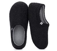 RockDove Women's Teddy Fleece Closed Back Indoor Slipper, Size 6.5 UK Women, Black