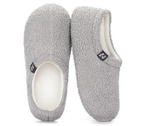 RockDove Women's Teddy Fleece Closed Back Indoor Slipper, Size 6.5 UK Women, Light Gray