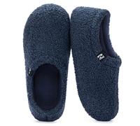 RockDove Women's Teddy Fleece Closed Back Indoor Slipper, Size 6.5 UK Women, Navy Blue