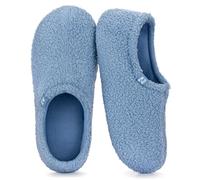 RockDove Women's Teddy Fleece Closed Back Slipper | Memory Foam, Indoor Outdoor, Non-Slip Sole, Lightweight, Breathable, Warm Fleece Upper, Soft Terry Lining, Gift-Ready