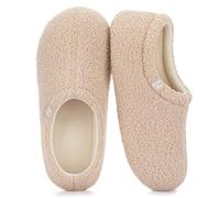 RockDove Women's Teddy Fleece Closed Back Slipper | Memory Foam, Indoor Outdoor, Non-Slip Sole, Lightweight, Breathable, Warm Fleece Upper, Soft Terry Lining, Gift-Ready