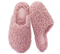 RockDove Women's Twirl Fleece Cozy Scuff Memory Foam Slipper | Twirl Fleece, Chic, Fluffy, Puffy, Non-Slip, Warm, Soft, Memory Foam, Machine Washable, Breathable, Gift-Ready