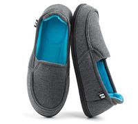 RockDove Women's Two-Tone Slippers Removable Insole, 6, Dark Gray and Blue